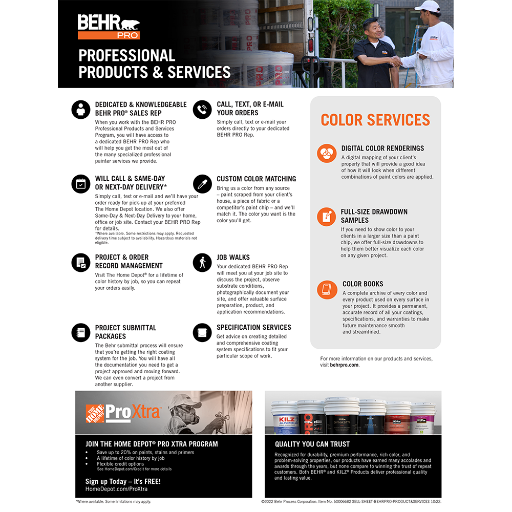 Product and Services Sell Sheet (Sales Collateral)