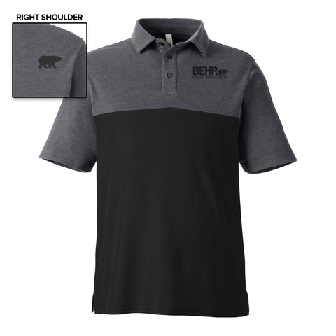 Work Wear Mens Polo Black/Carbon Heather