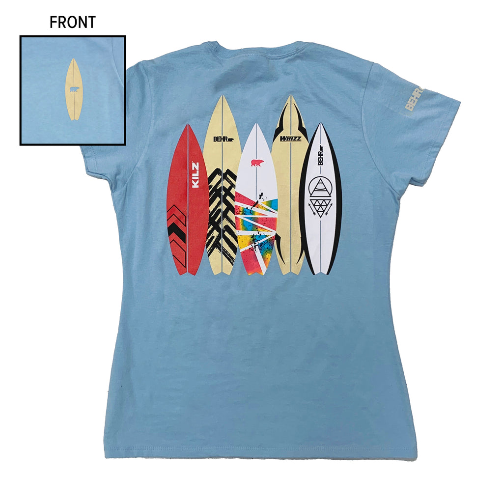 T-Shirt Ladies Surfboard Light Blue