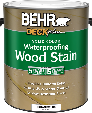 BEHR® DECKplus™ Solid Color Waterproofing Wood Stain