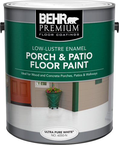 BEHR PREMIUM® Porch & Patio Floor Paint - Low-Lustre Enamel - Tintable