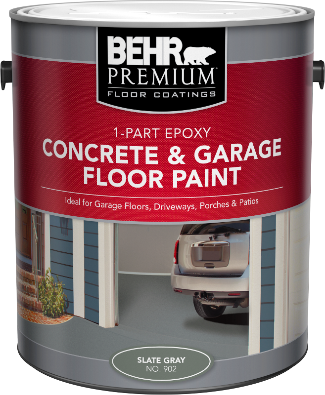BEHR PREMIUM® 1-Part Epoxy Concrete & Garage Floor Paint - Slate Gray