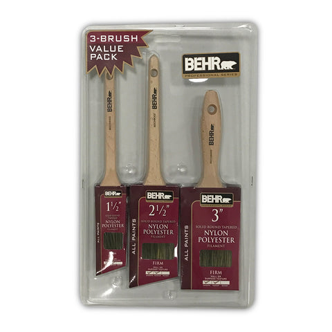 Paint Brushes 3 Pack Nylon/Polyester