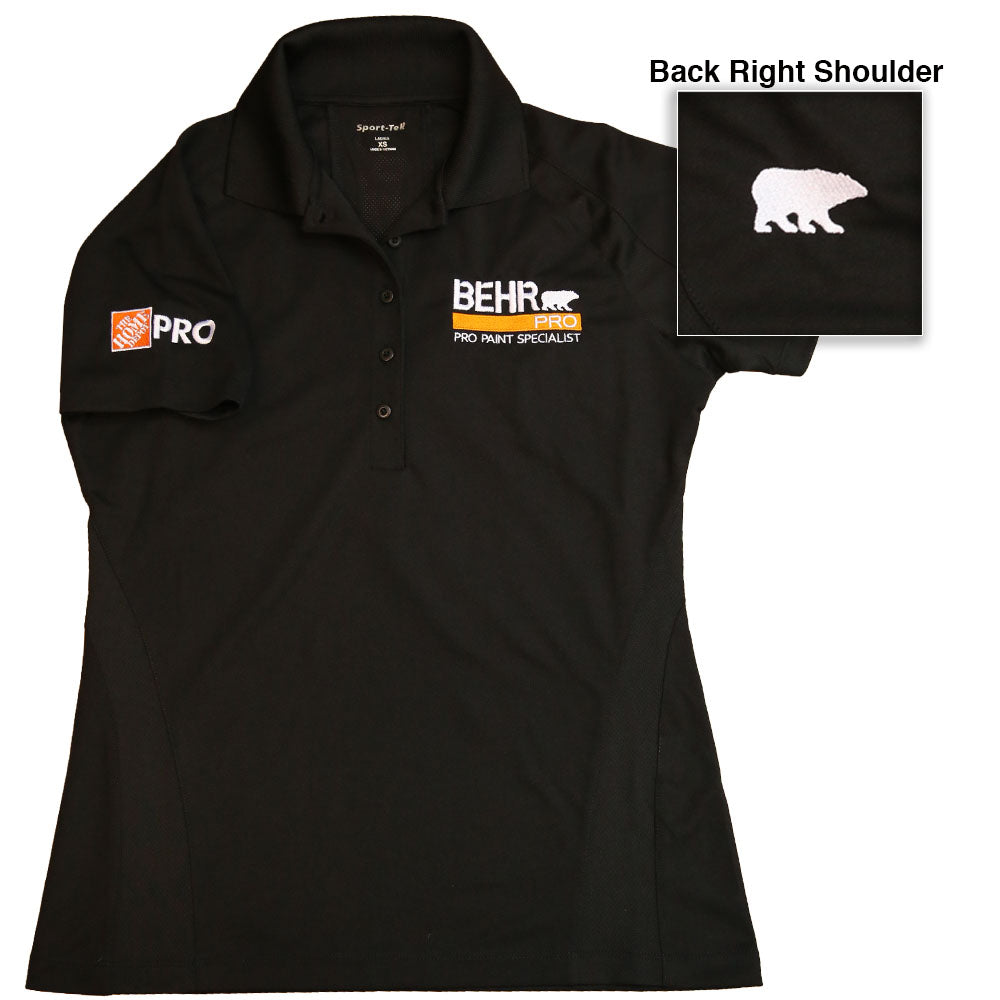 Work Wear Pro Ladies Polo Dri Mesh Black