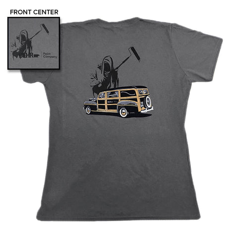 T-Shirt Ladies Charcoal Gray Hearse