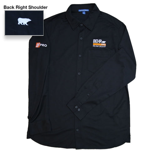 Work Wear Pro Ladies Button Up Shirt Black