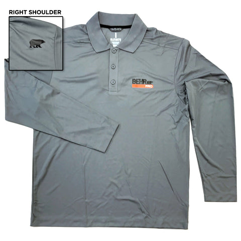 Work Wear Pro Mens Long Sleeve Polo Steel Gray