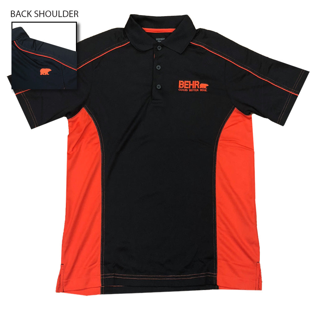 Work Wear Mens Polo Black/Orange