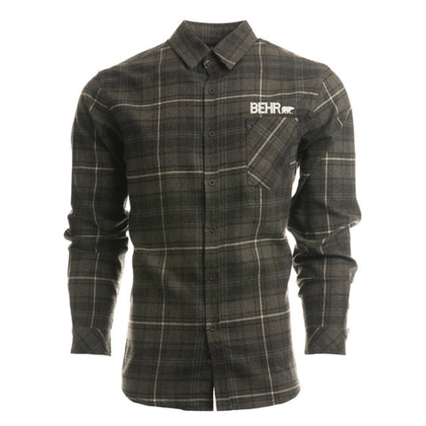 Button Up Shirt Mens Flannel Charcoal/Blue
