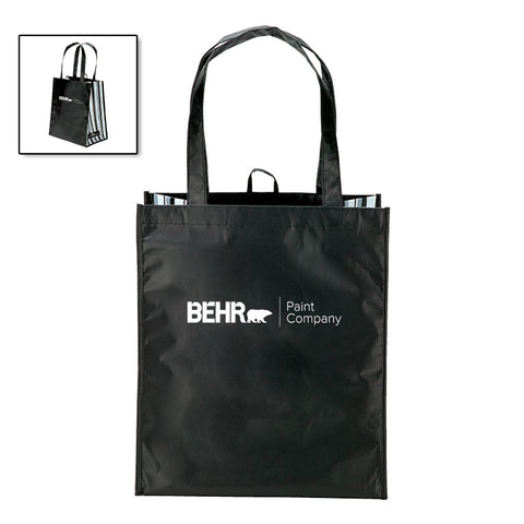 Bag Laminated Tote Black/Stripe Behr (St. Andrew)