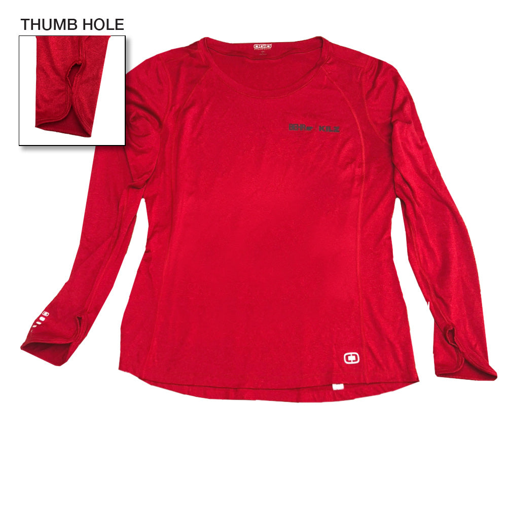 Work Out Wear Ladies Long Sleeve Red
