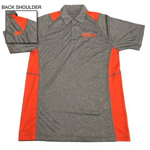 Work Wear Mens Polo Heather Gray/Orange