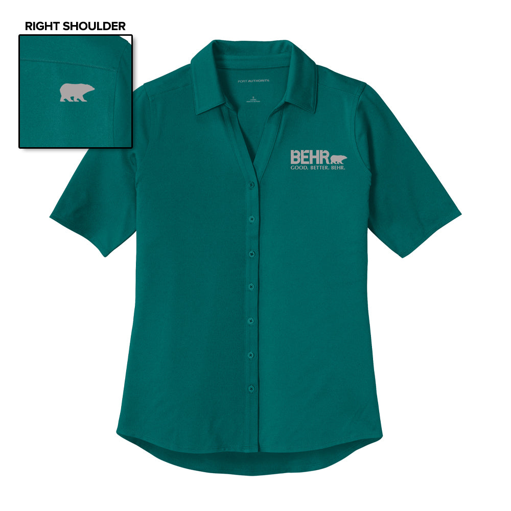 Work Wear Ladies City Stretch Top Dark Teal (St. Andrew)